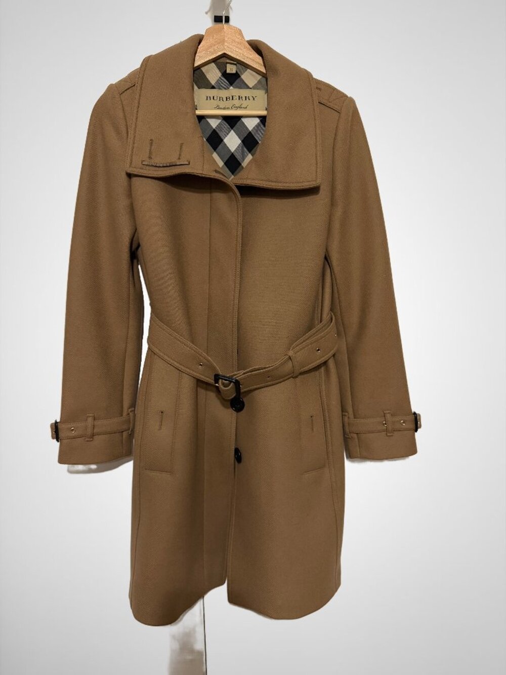 Burberry Women's Gibbsmoore Wool Cashmere Coat – Camel - UK 8 US 6 Y